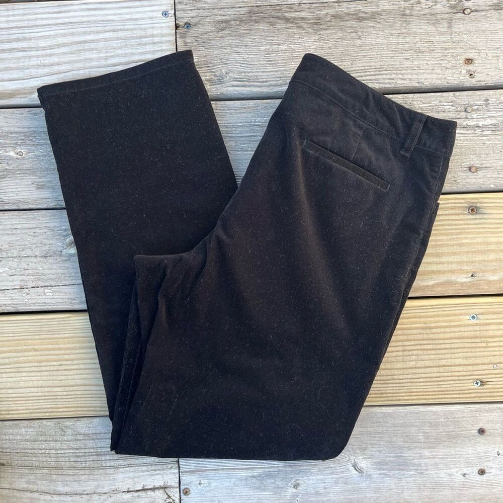 Talbots Straight Leg Pinwhale Corduroy Pants Cotton Neutral Black Size 16